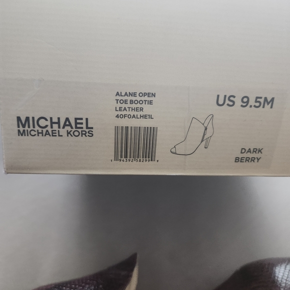 Michael Kors Alane Open Toe Bootie Dark Berry Size 9.5 - Picture 6 of 6